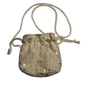 Vtg Small Sling Bag‎ Purse Floral Cottagecore Grannycore Danty Garden